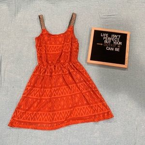 ☀️ CLEARANCE: Orange Crochet Lace Dress
